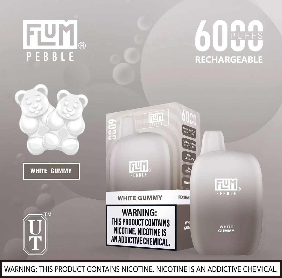 Flum Pebble - WHITE GUMMY